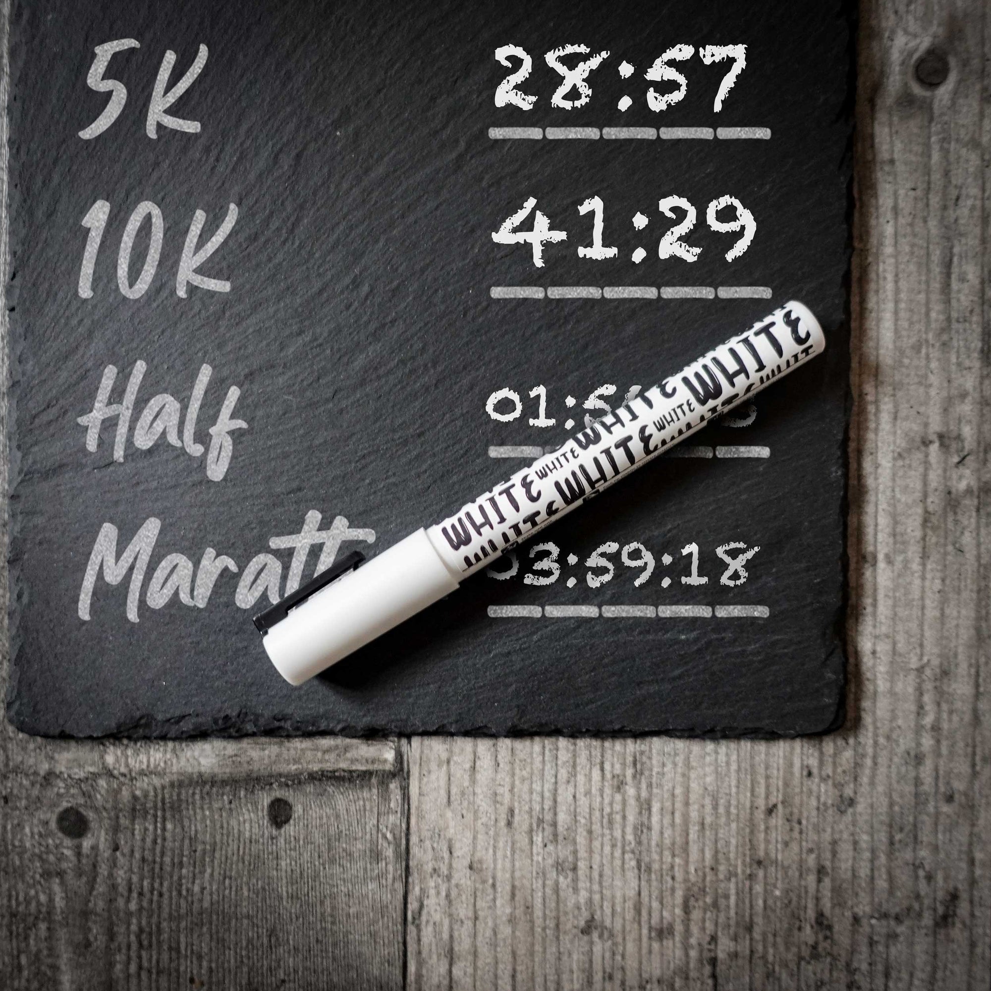 Personalised Running PB's Hand-Cut Riven Slate Board