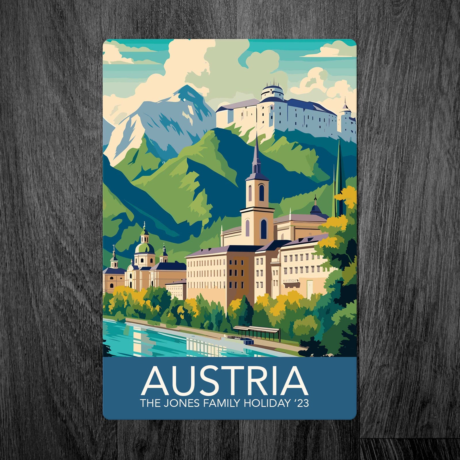 Personalised Austria Vintage-Style Travel Sign: Relive the Magic of Austria