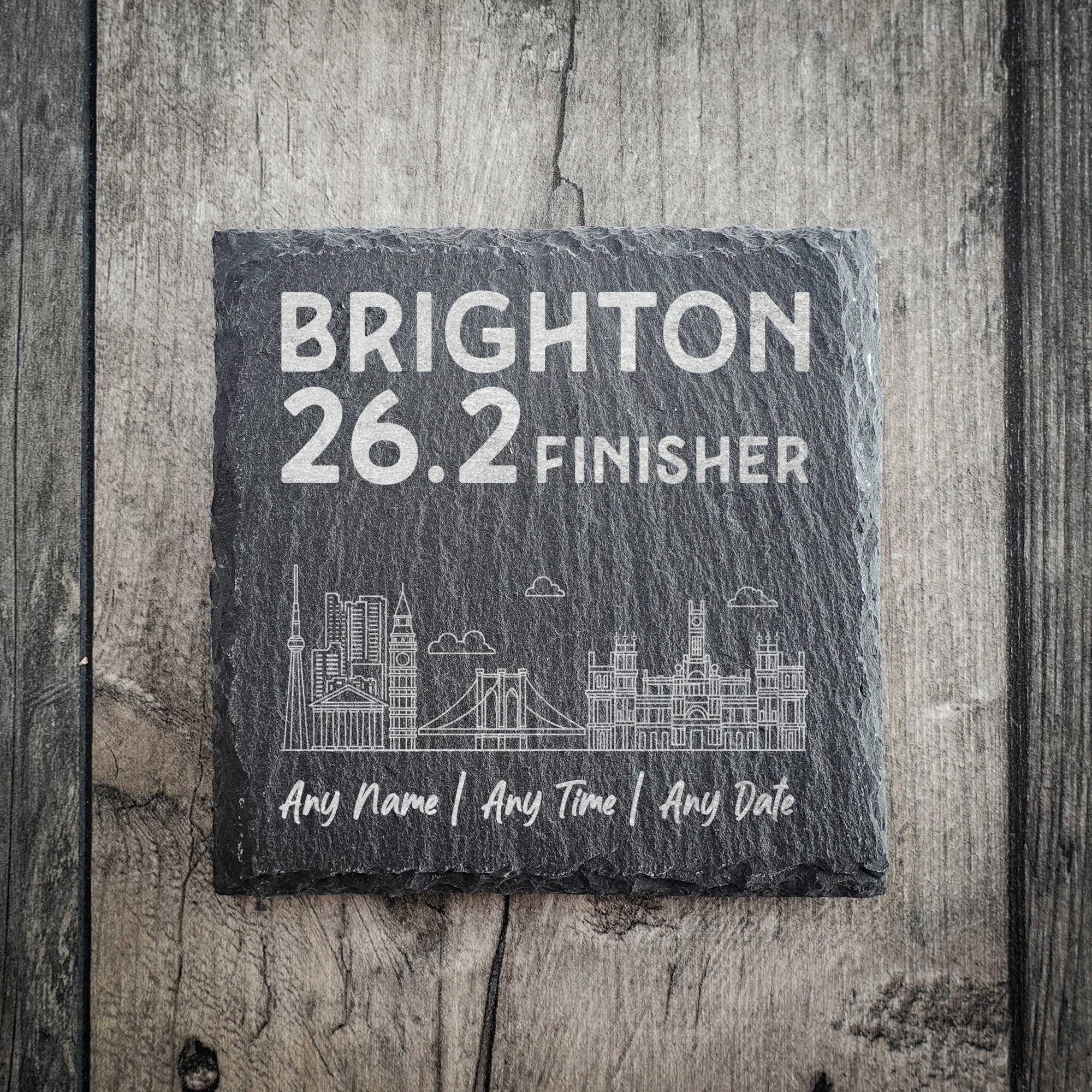 Brighton Finisher Skyline Slate Coaster - Marathon/Half Marathon/10k