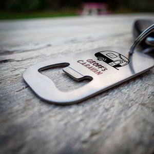 Personalised Caravan Stainless Steel Bottle Opener Key Ring