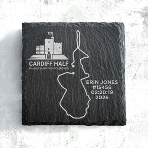 Official Cardiff Half Marathon Route Personalised Slate Coaster