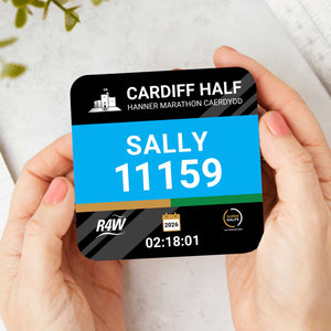 Cardiff Half Marathon Personalised Race Bib Coasters