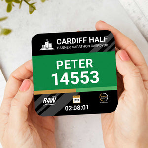 Cardiff Half Marathon Personalised Race Bib Coasters