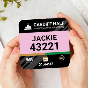 Cardiff Half Marathon Personalised Race Bib Coasters
