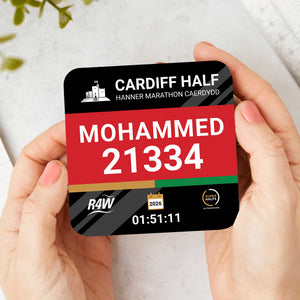 Cardiff Half Marathon Personalised Race Bib Coasters