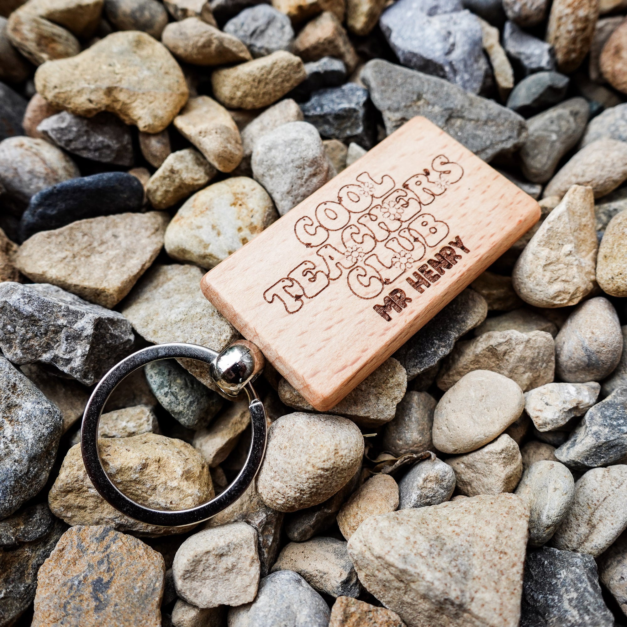 Super Cool Teacher Club Key Ring – Personalised Wooden Gift for Teachers