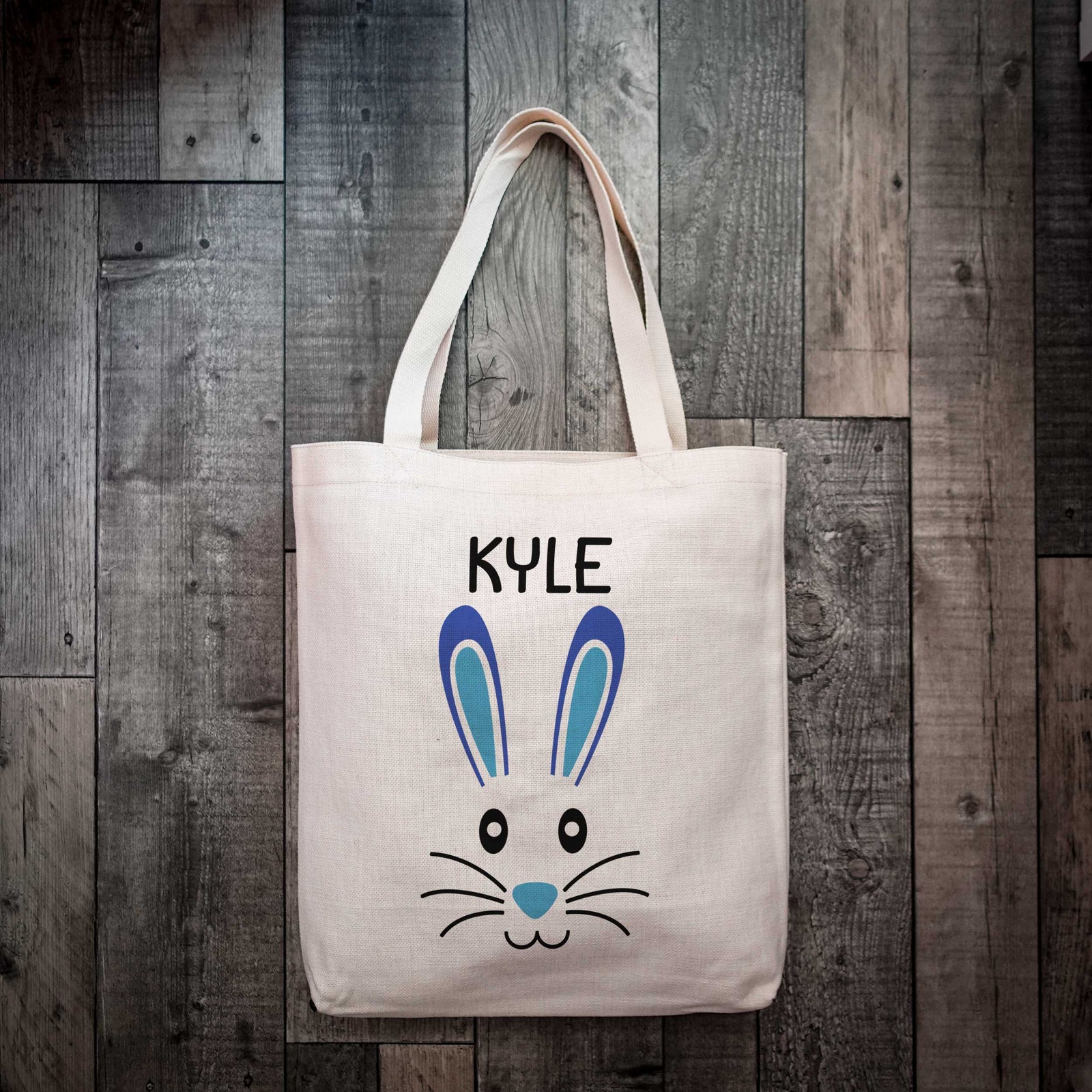 Personalised Bunny Easter Bag – Custom Name, Ideal for Easter Egg Hunts