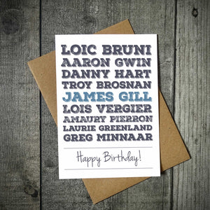 Famous Male Mountain Bikers - Birthday Card