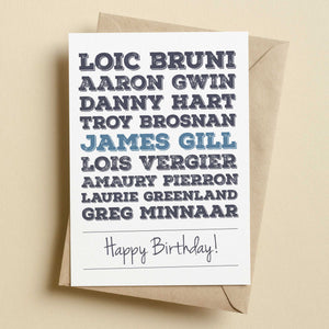Famous Male Mountain Bikers - Birthday Card