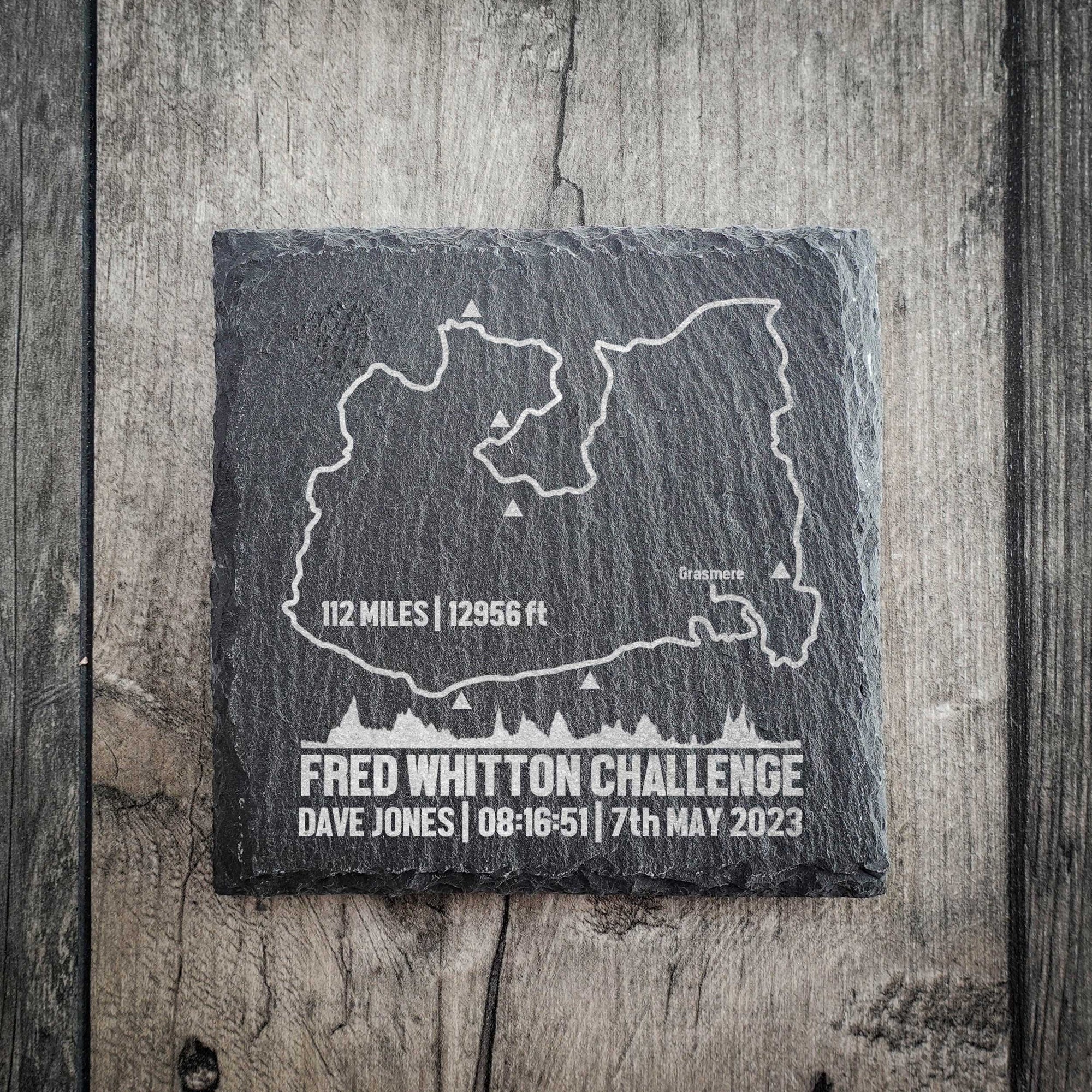 Personalised Fred Whitton Challenge Slate Coaster