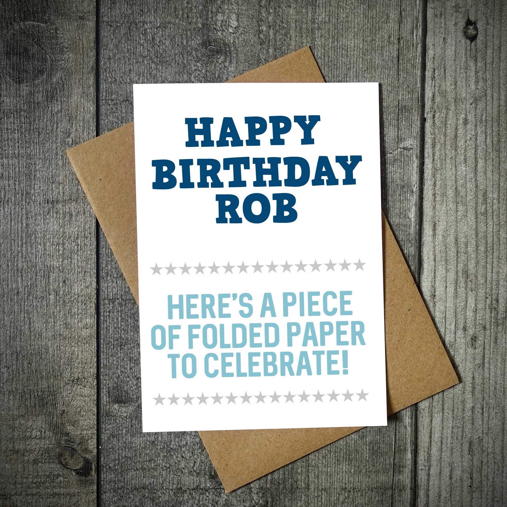 Personalised Folded Piece Of Paper Funny Birthday Card