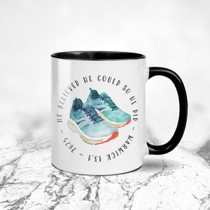 Personalised “He/She Believed They Could So They Did” Running Event Mug
