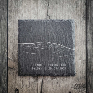Custom "I Climbed Whernside" Slate Coaster – Add Date, Elevation, or Any Text