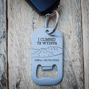 I Climbed Snowdon Yr Wyddfa Personalised Key Ring/Bottle Opener