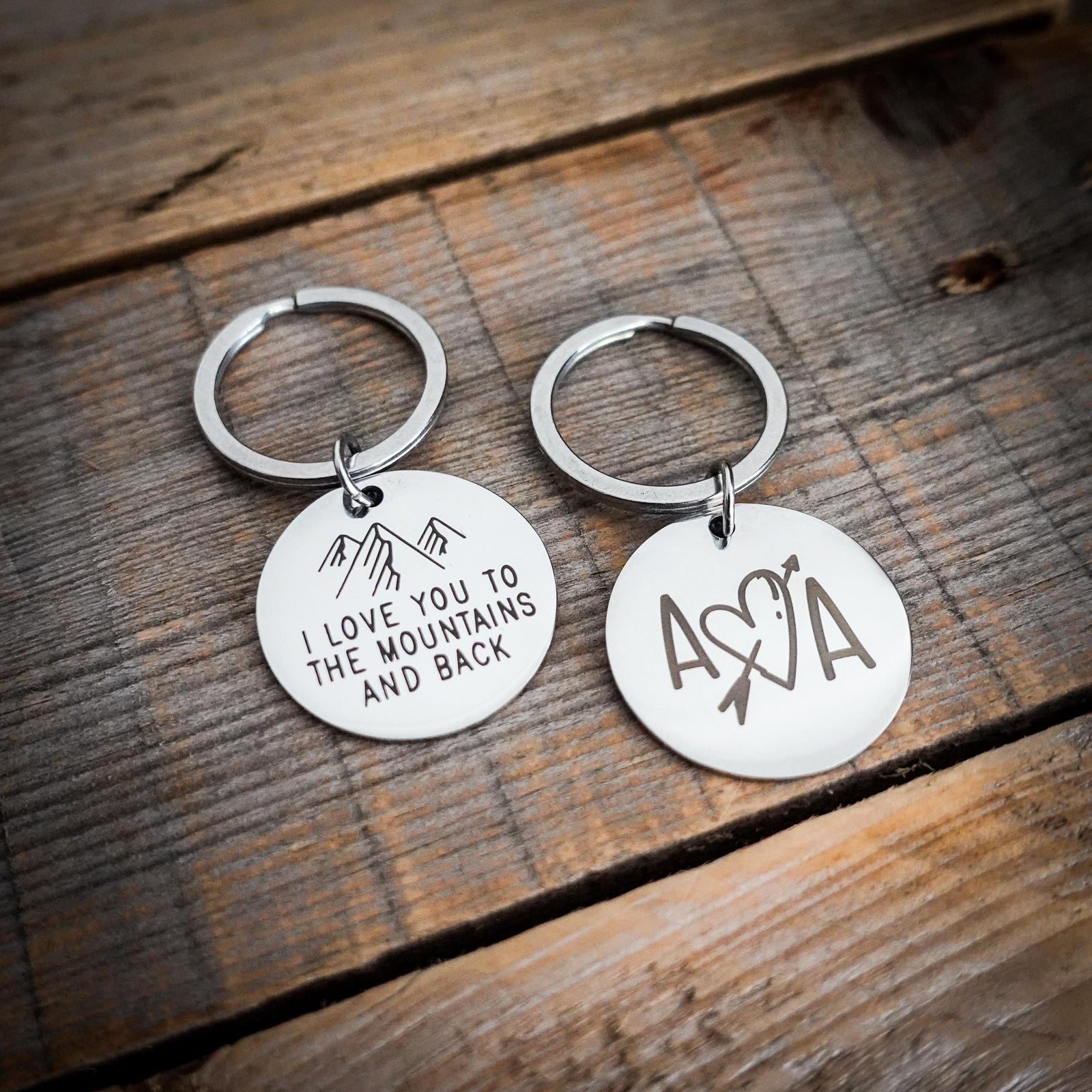 Personalised I Love You To The Mountains And Back Stainless Steel Key Ring
