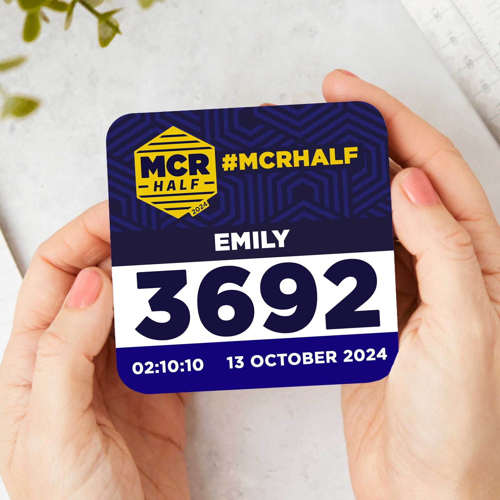 Manchester Half Marathon Personalised Finisher's Coaster 2024