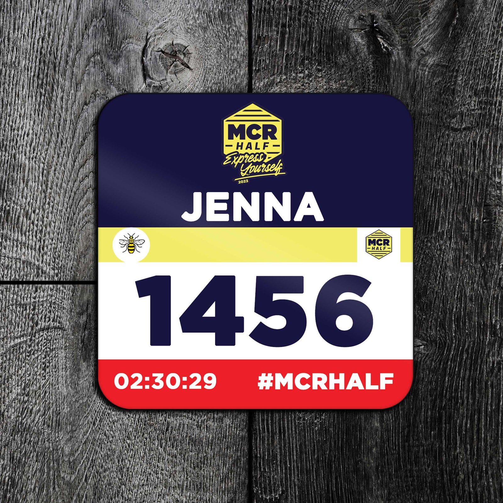 Manchester Half Marathon Personalised Finisher's Coaster 2023