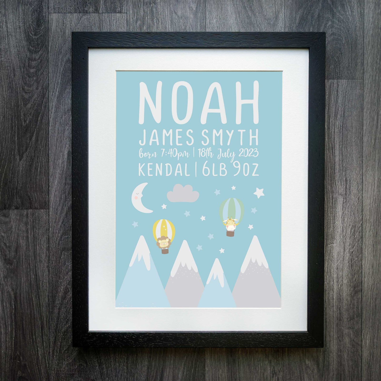 Escape from the Mountains: Personalised Birth Print