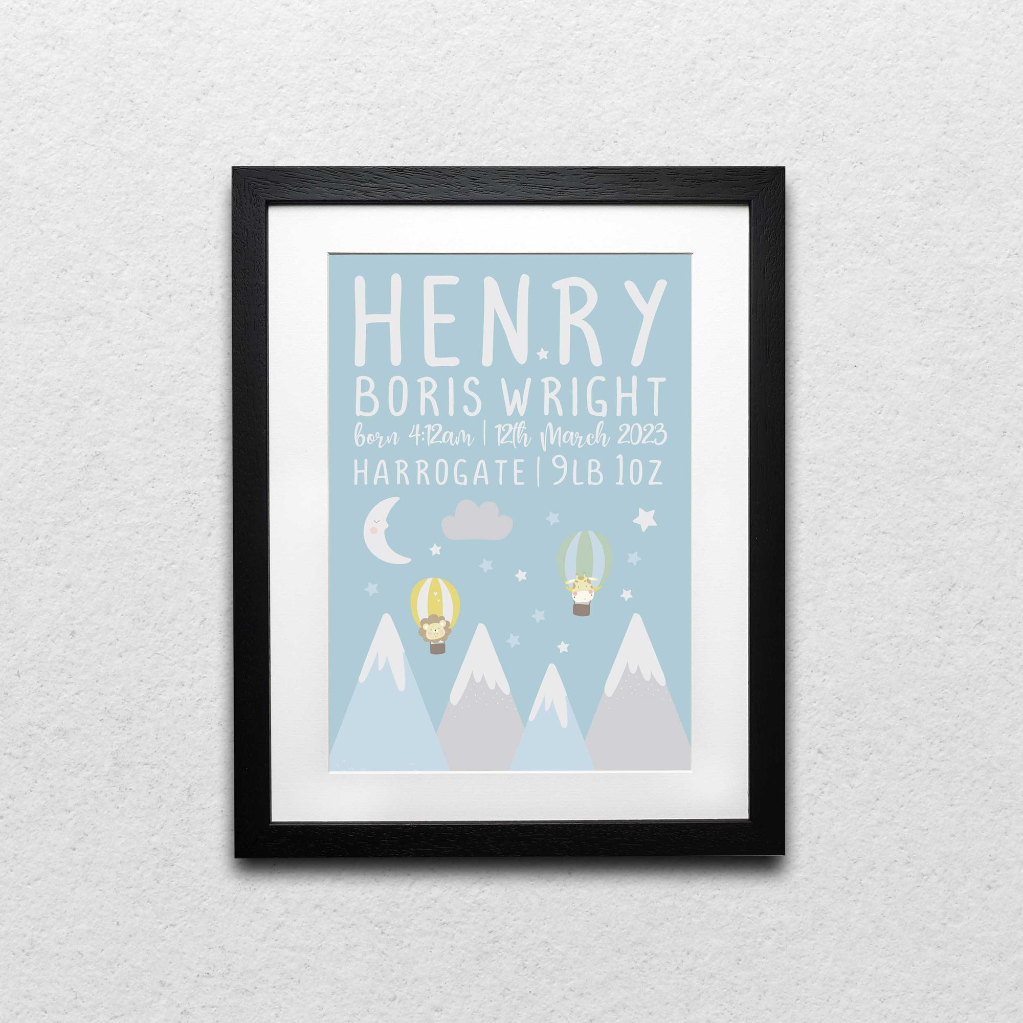Escape from the Mountains: Personalised Birth Print
