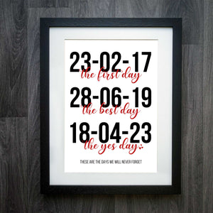 Yorkshire-Designed Wedding Milestone Giclée Print: An Ideal Keepsake for Your Special Day