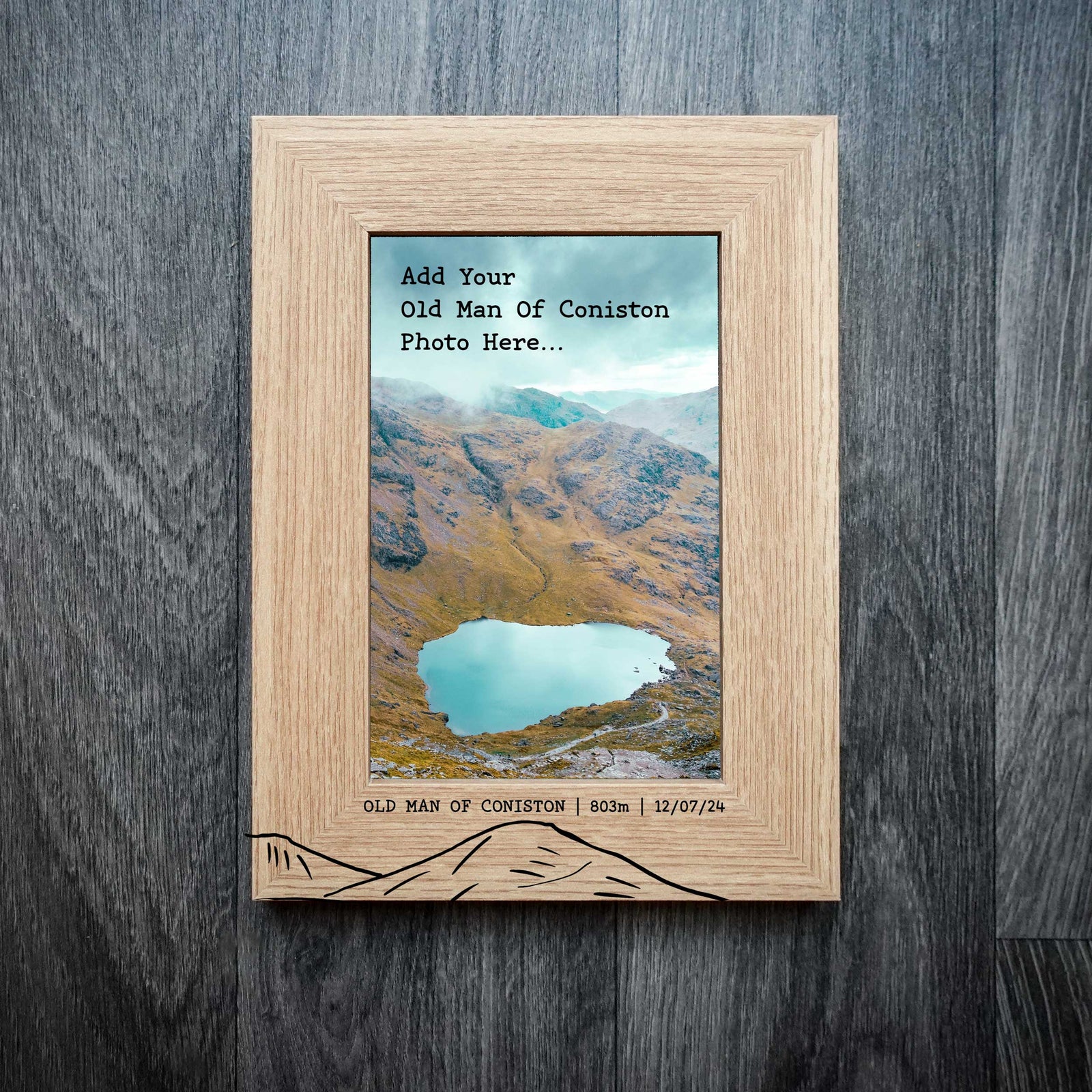 Personalised Old Man Of Coniston Summit Laser Engraved Frame