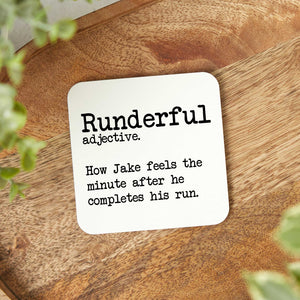 Personalised Running Coaster Set (Runderful and Grunpy) | Funny Running Gift