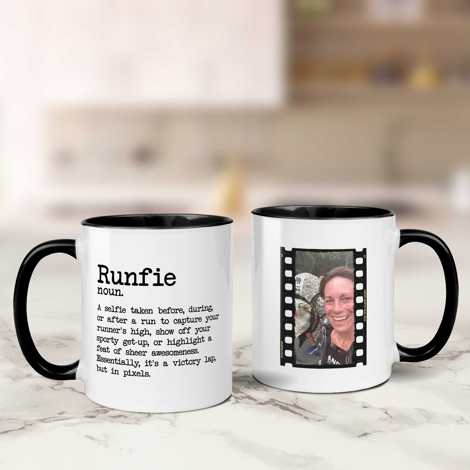 Personalised Runfie Mug for Runners Who Love Selfies