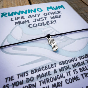 Running Mum Wish Bracelet & Personalised Postcard