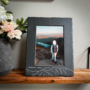 Personalised Snowdon/Yr Wyddfa Summit Laser Engraved Slate Frame