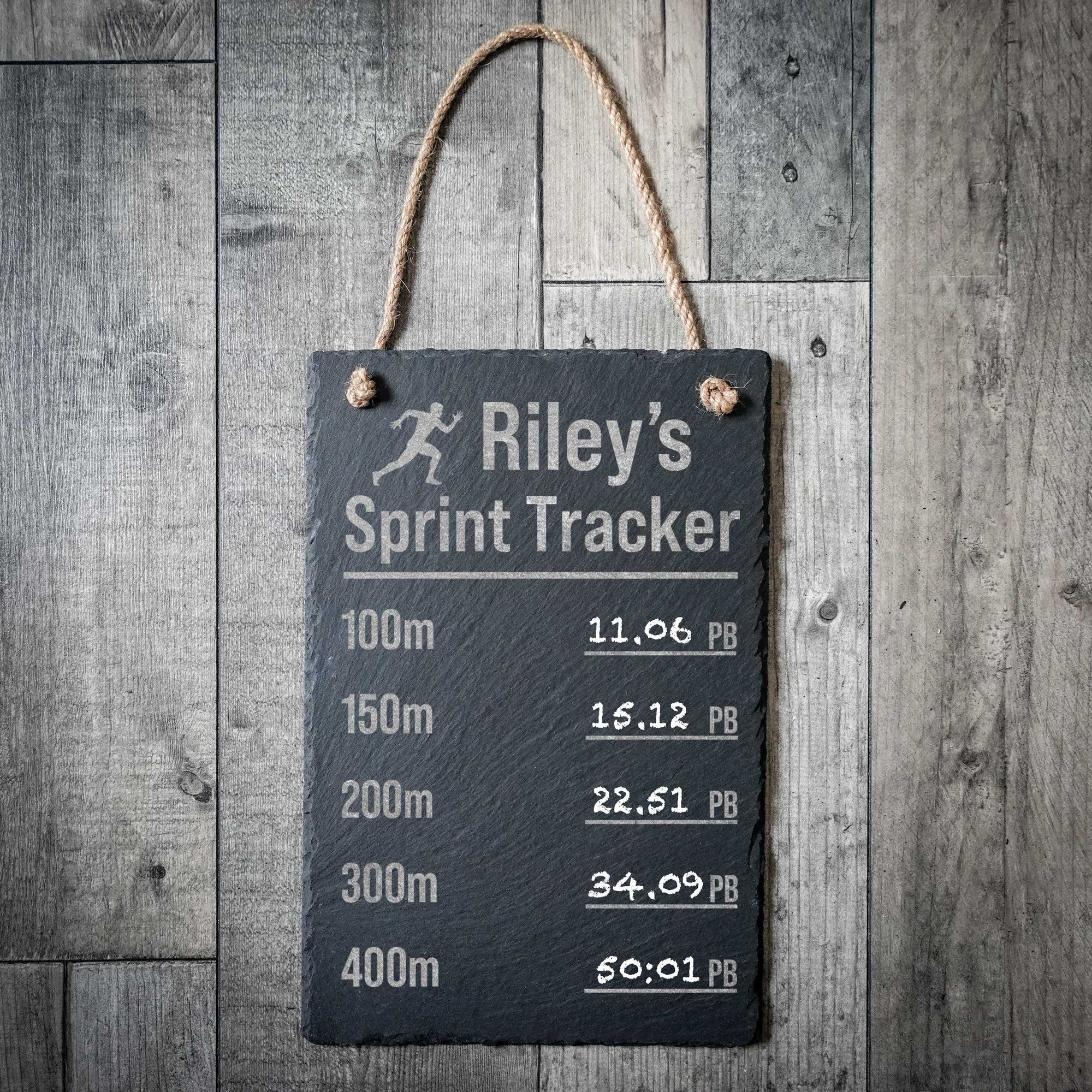 Personalised Sprint Tracker PB Chalkboard