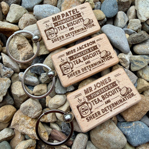 Personalised Sheer Determination Teacher Key Ring