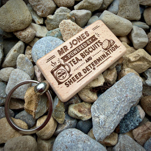 Personalised Sheer Determination Teacher Key Ring