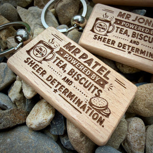 Personalised Sheer Determination Teacher Key Ring