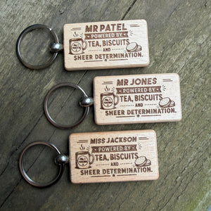 Personalised Sheer Determination Teacher Key Ring