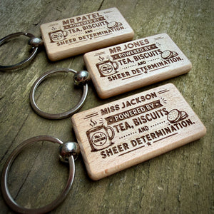 Personalised Sheer Determination Teacher Key Ring