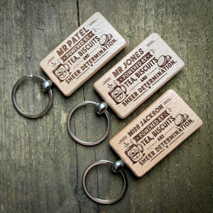 Personalised Sheer Determination Teacher Key Ring