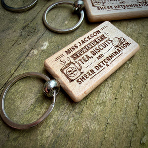 Personalised Sheer Determination Teacher Key Ring