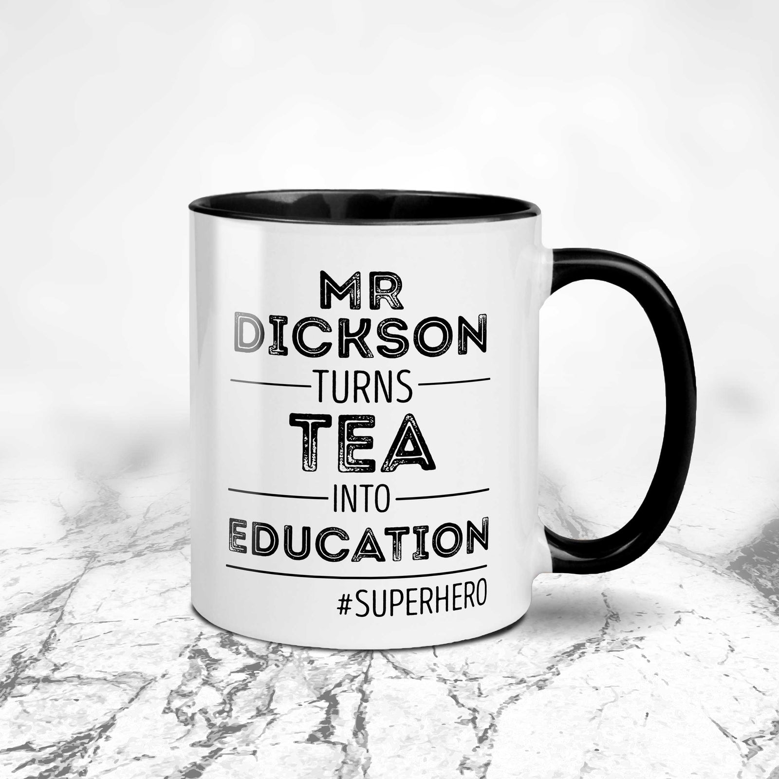 Super Hero Personalised Teacher Mug - Unique End of Year Teacher Gift