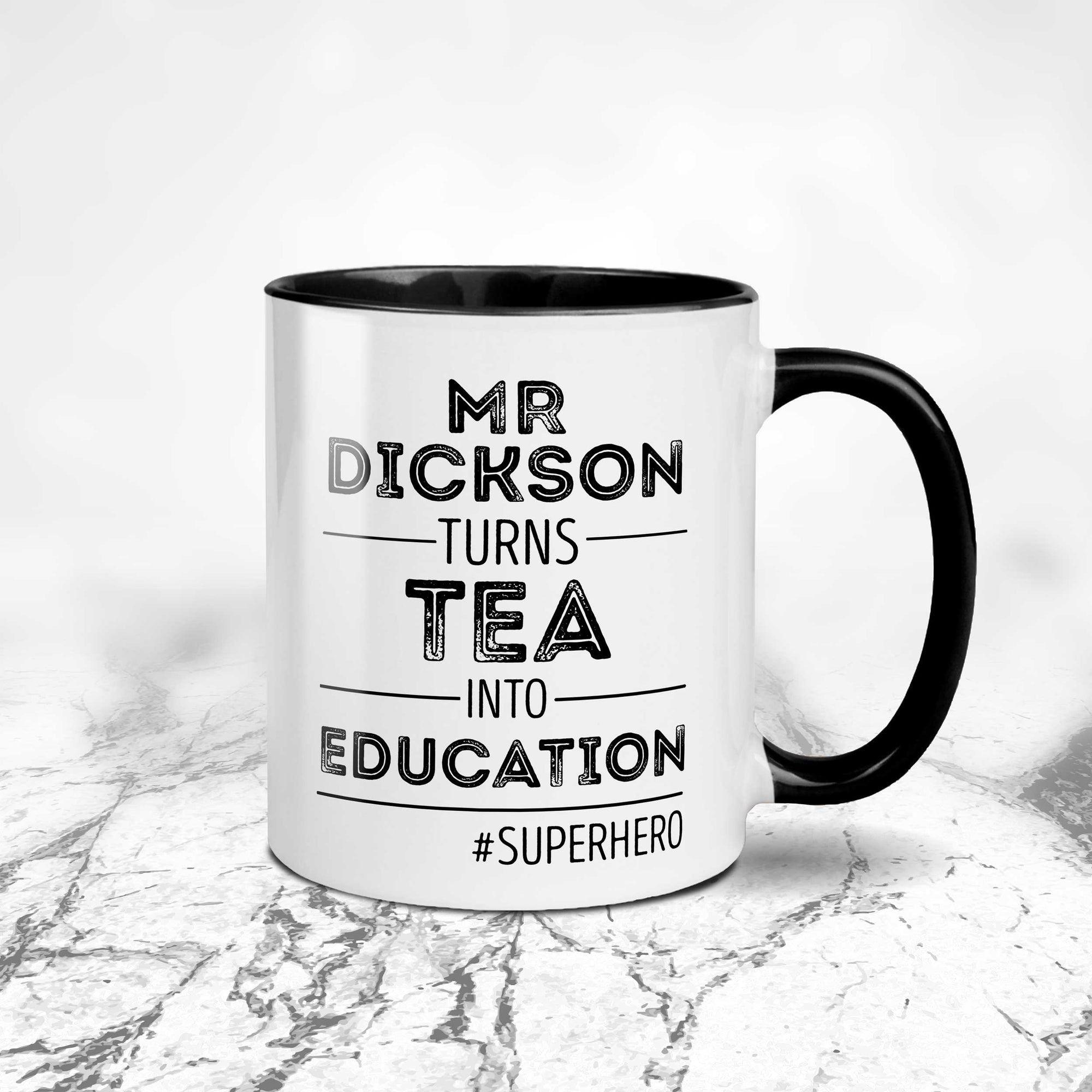 Super Hero Personalised Teacher Mug - Unique End of Year Teacher Gift