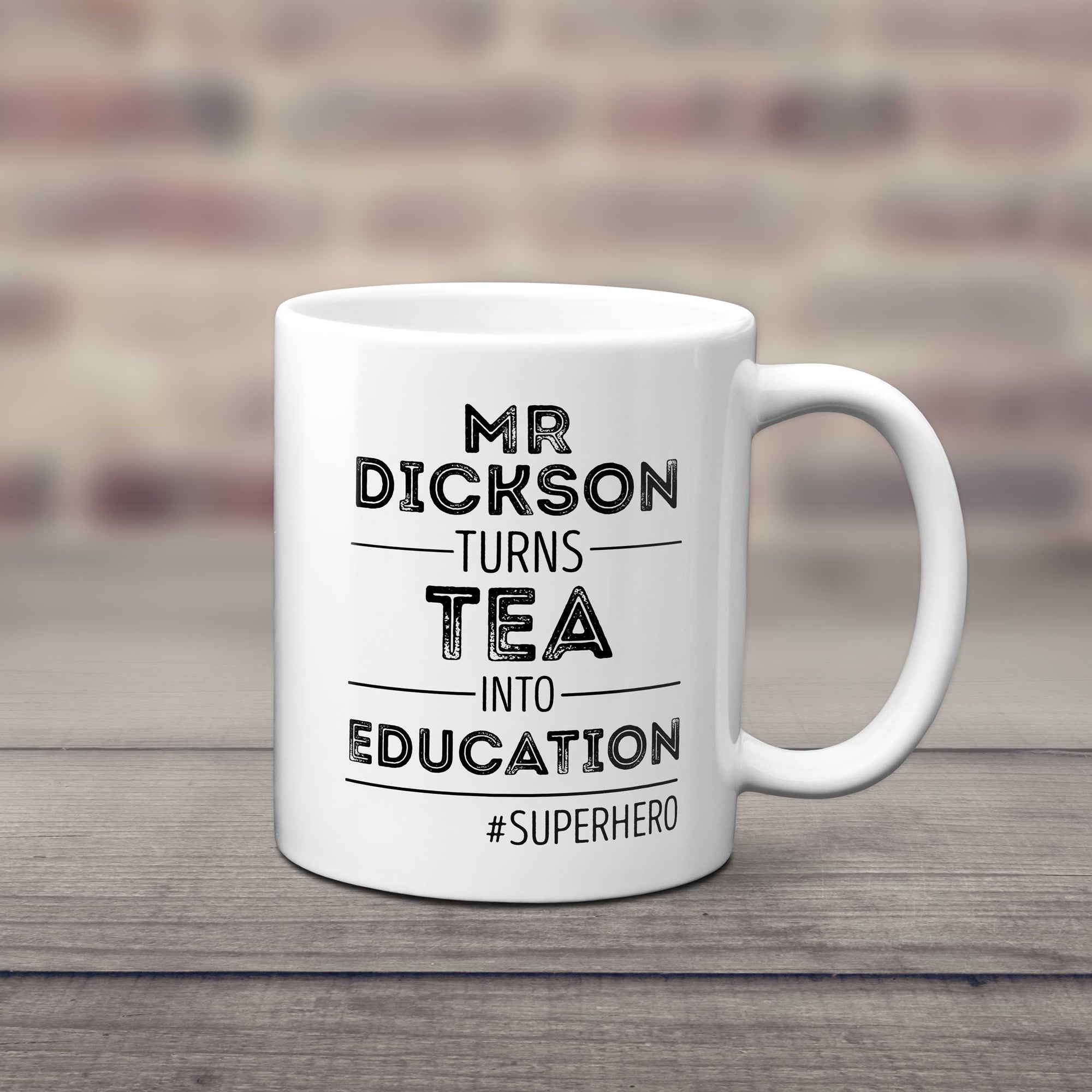 Super Hero Personalised Teacher Mug - Unique End of Year Teacher Gift