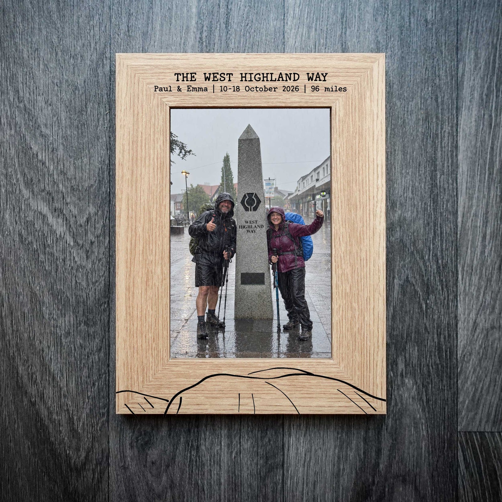 Personalised West Highland Way Laser Engraved Frame | 3 Frame Options