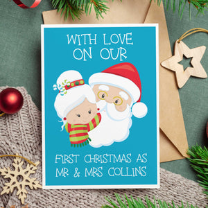 First Christmas As Mrs And Mrs Personalised Christmas Card