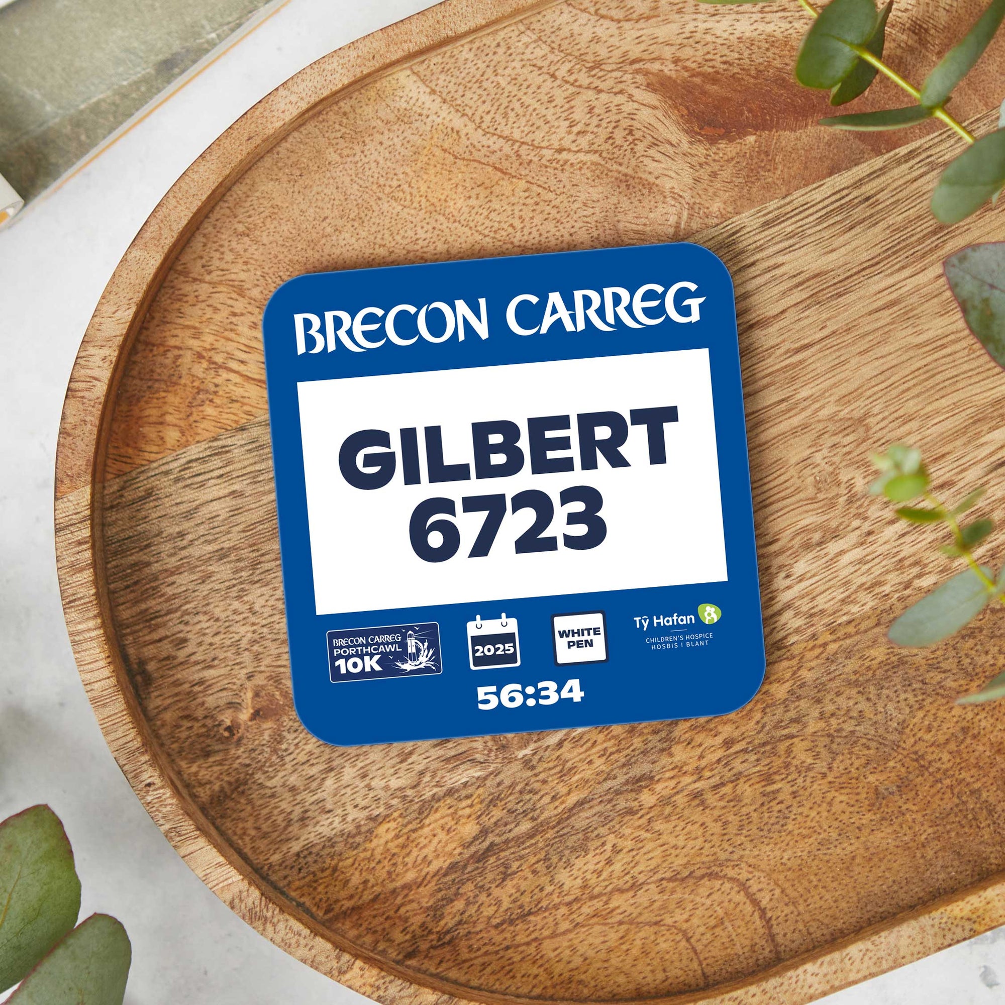 Official Porthcawl 10K 2025 Personalised Race Bib Coasters