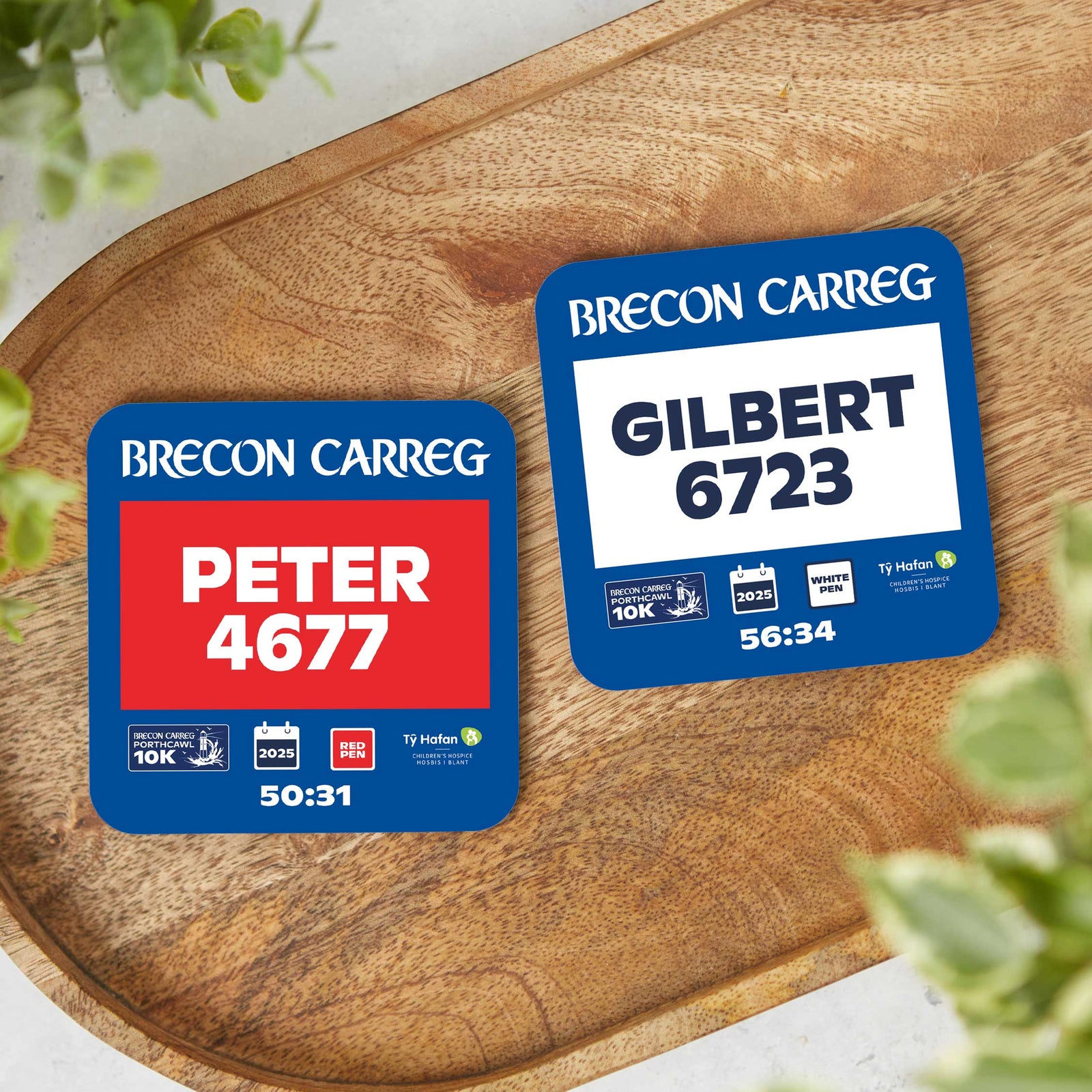 Official Porthcawl 10K 2025 Personalised Race Bib Coasters