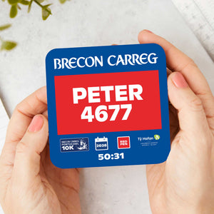 Official Porthcawl 10K Personalised Race Bib Coasters