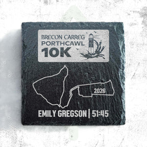Official Porthcawl 10K Personalised Slate Running Coaster