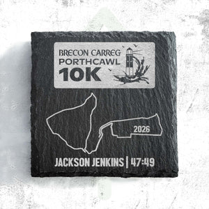 Official Porthcawl 10K Personalised Slate Running Coaster