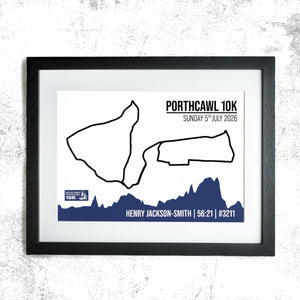 Official Personalised Porthcawl 10K GPS Route Print