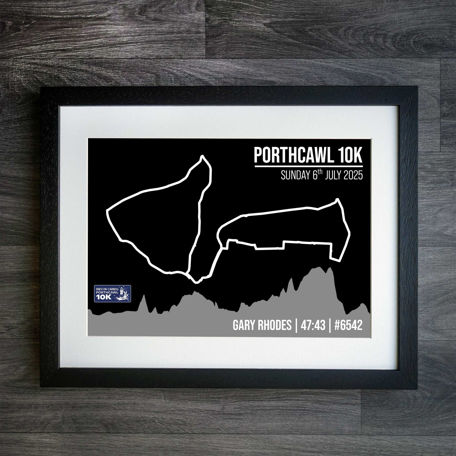 Official Personalised Porthcawl 10k 2025 GPS Route Print