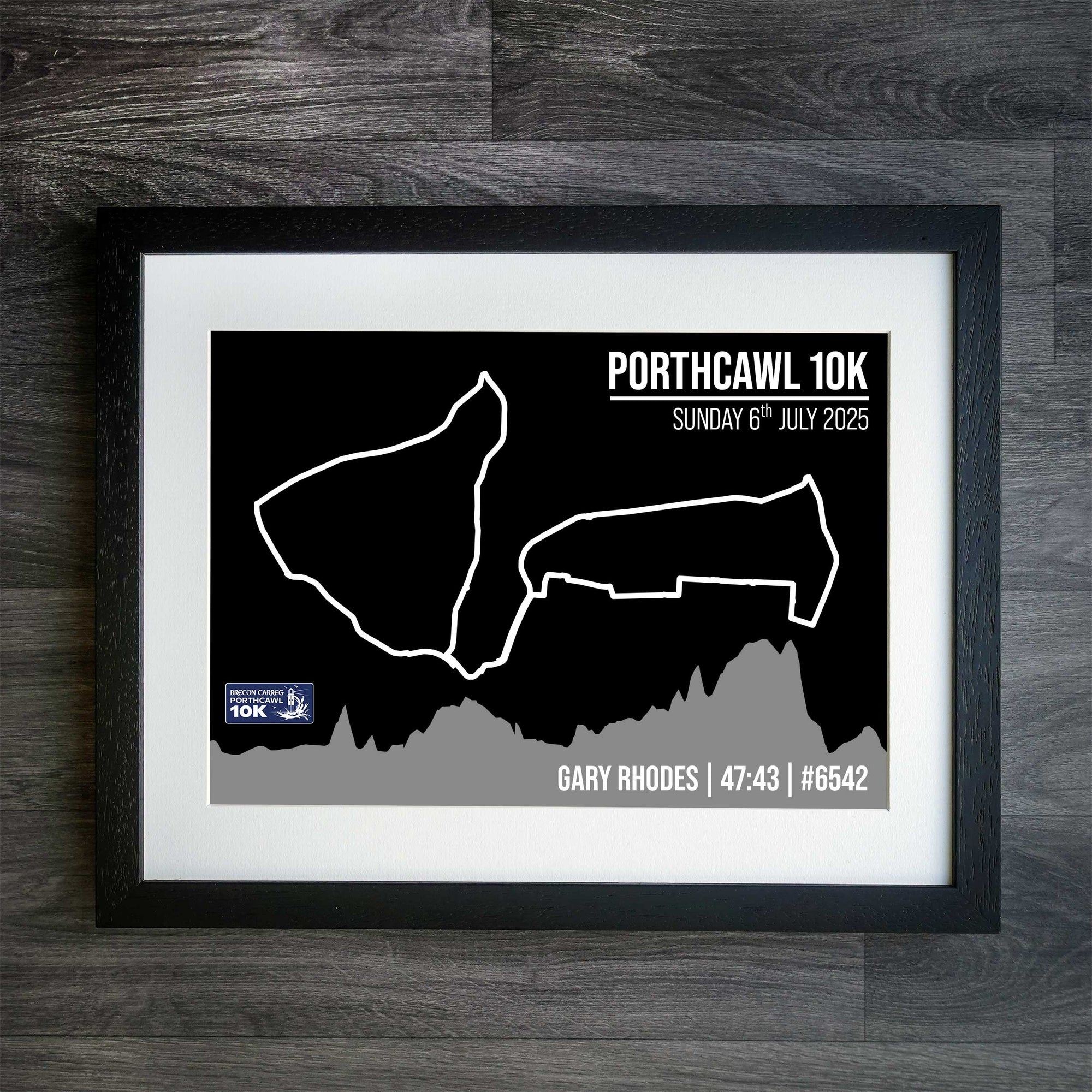 Official Personalised Porthcawl 10k 2025 GPS Route Print